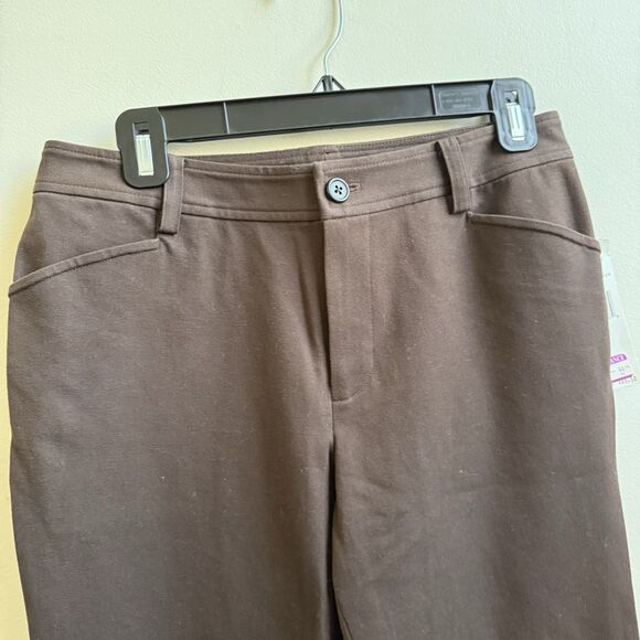 Ralph Lauren Slim Fit Midrise Brown Stretch Pants Size 4 - Picture 2 of 5